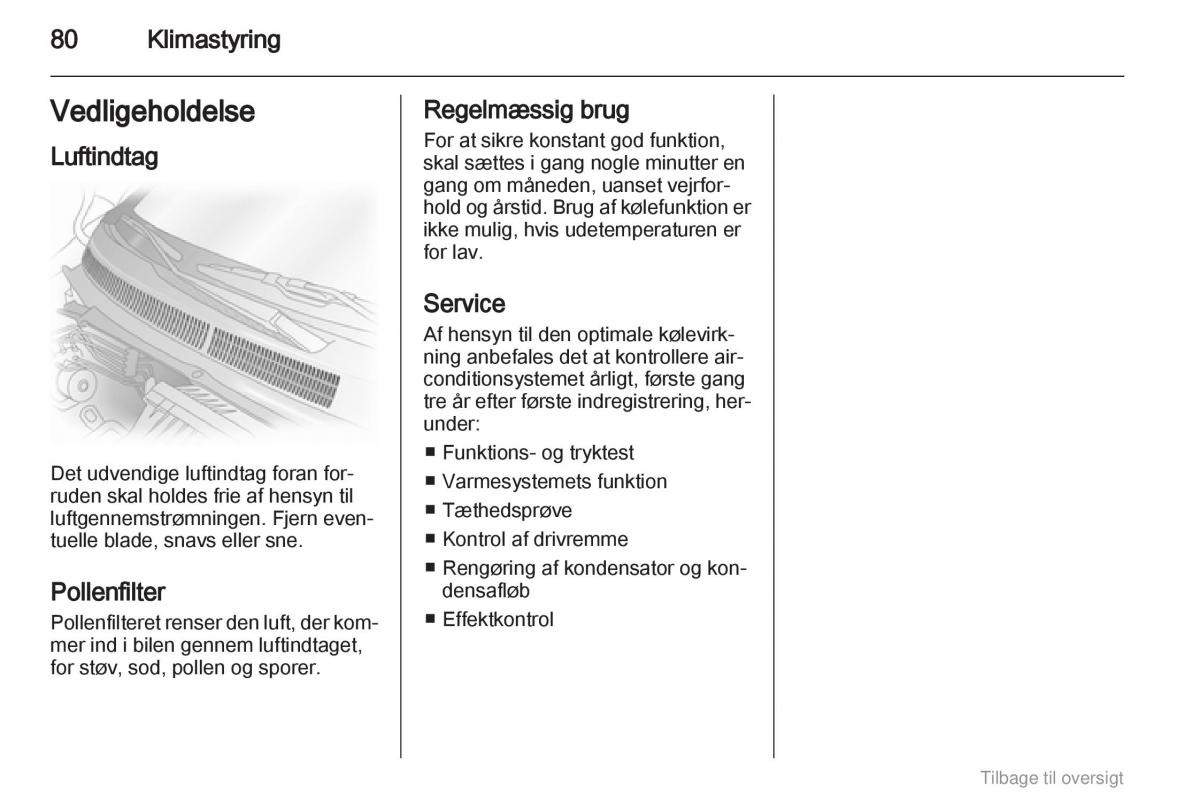 Opel Agila B Bilens instruktionsbog / page 80