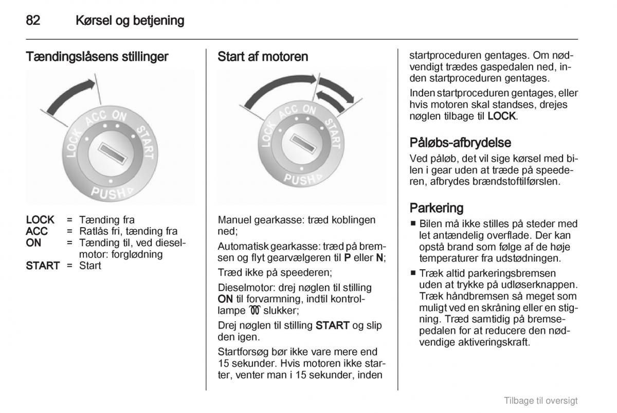 Opel Agila B Bilens instruktionsbog / page 82