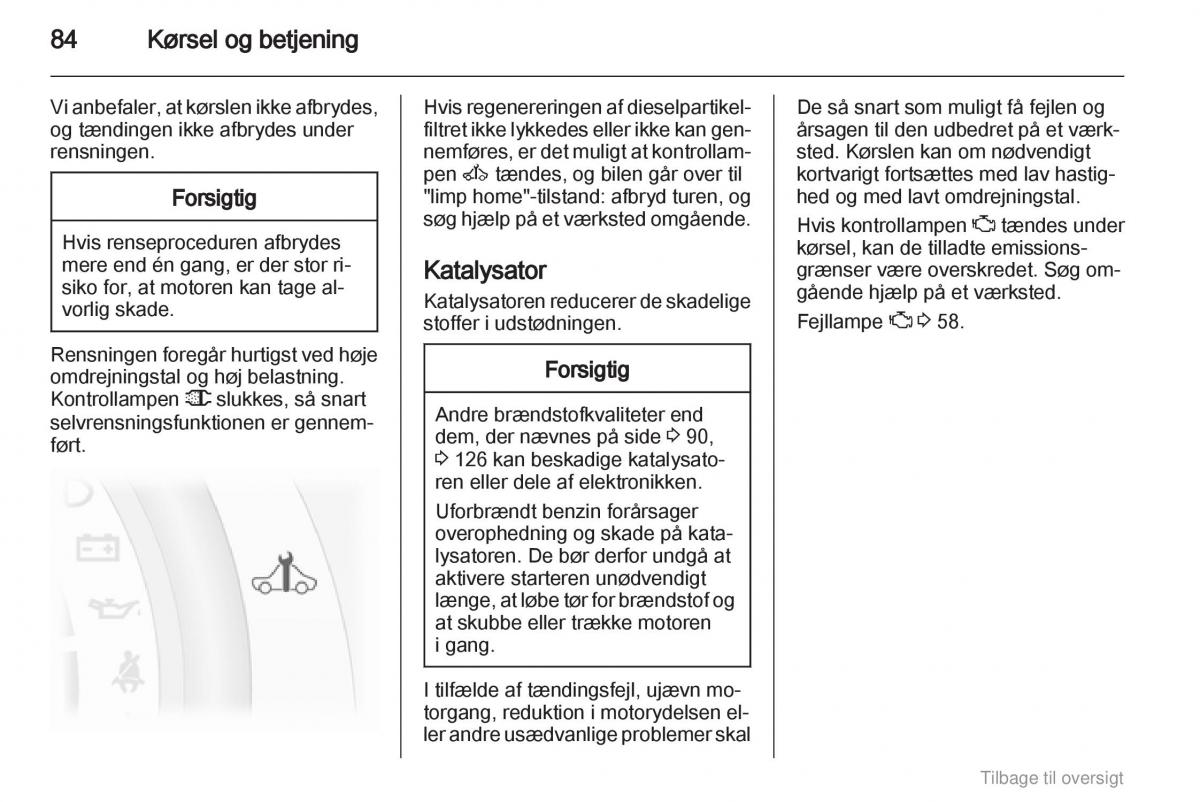 Opel Agila B Bilens instruktionsbog / page 84