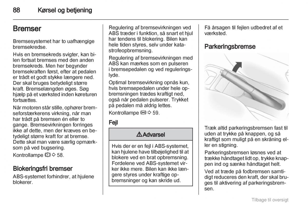 Opel Agila B Bilens instruktionsbog / page 88