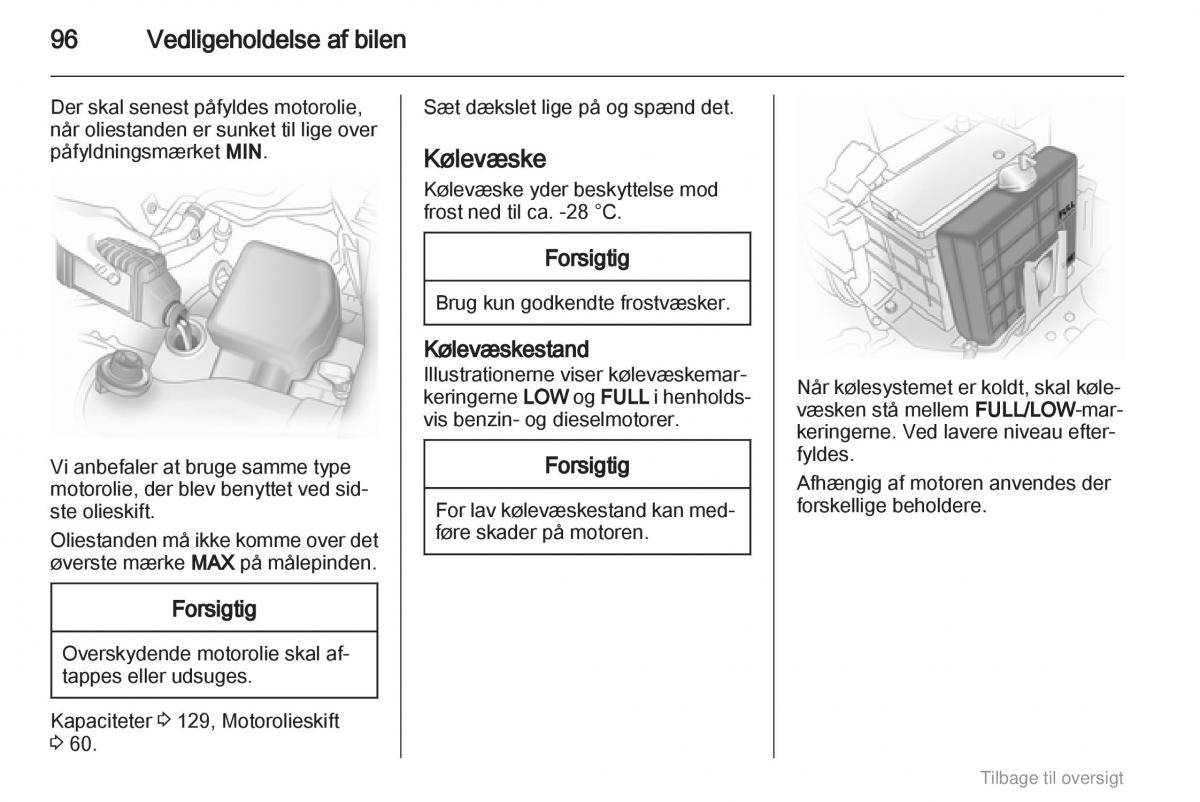 Opel Agila B Bilens instruktionsbog / page 96