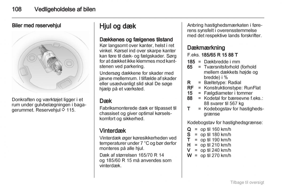 Opel Agila B Bilens instruktionsbog / page 108