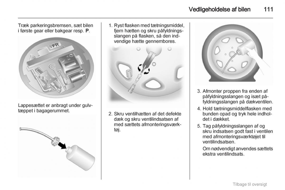 Opel Agila B Bilens instruktionsbog / page 111