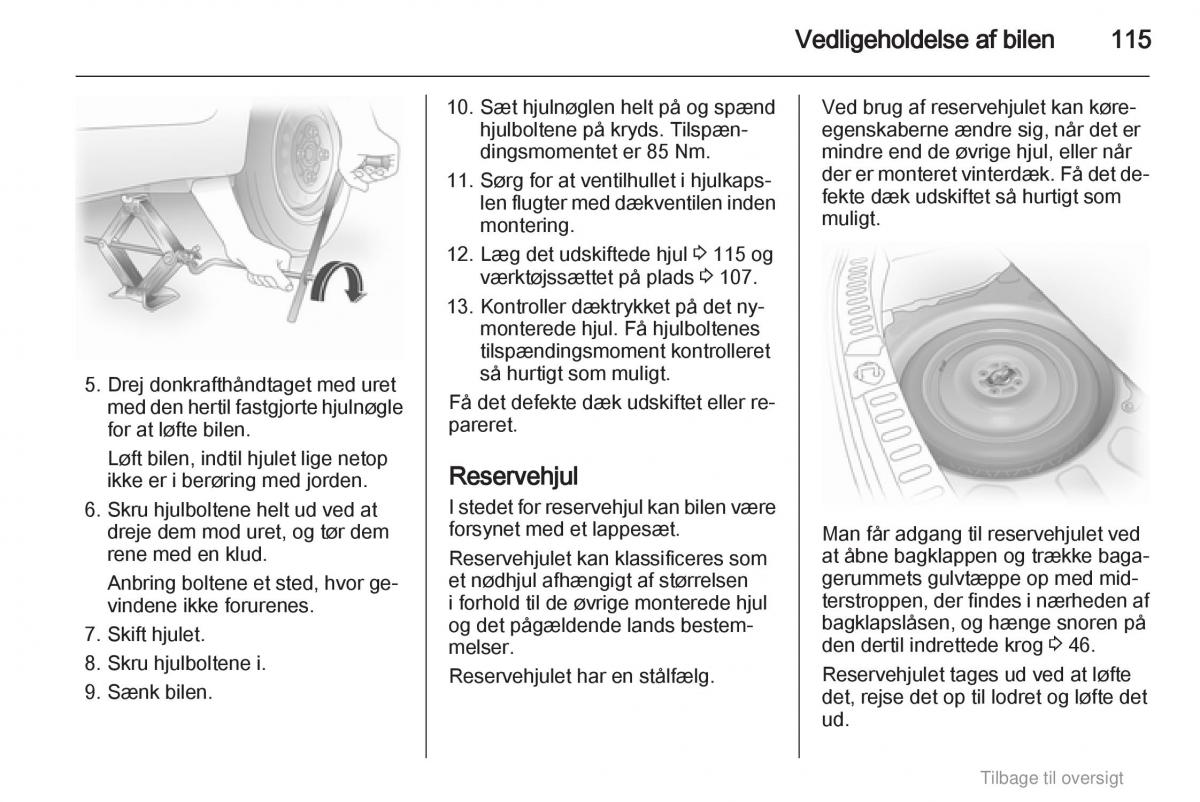 Opel Agila B Bilens instruktionsbog / page 115