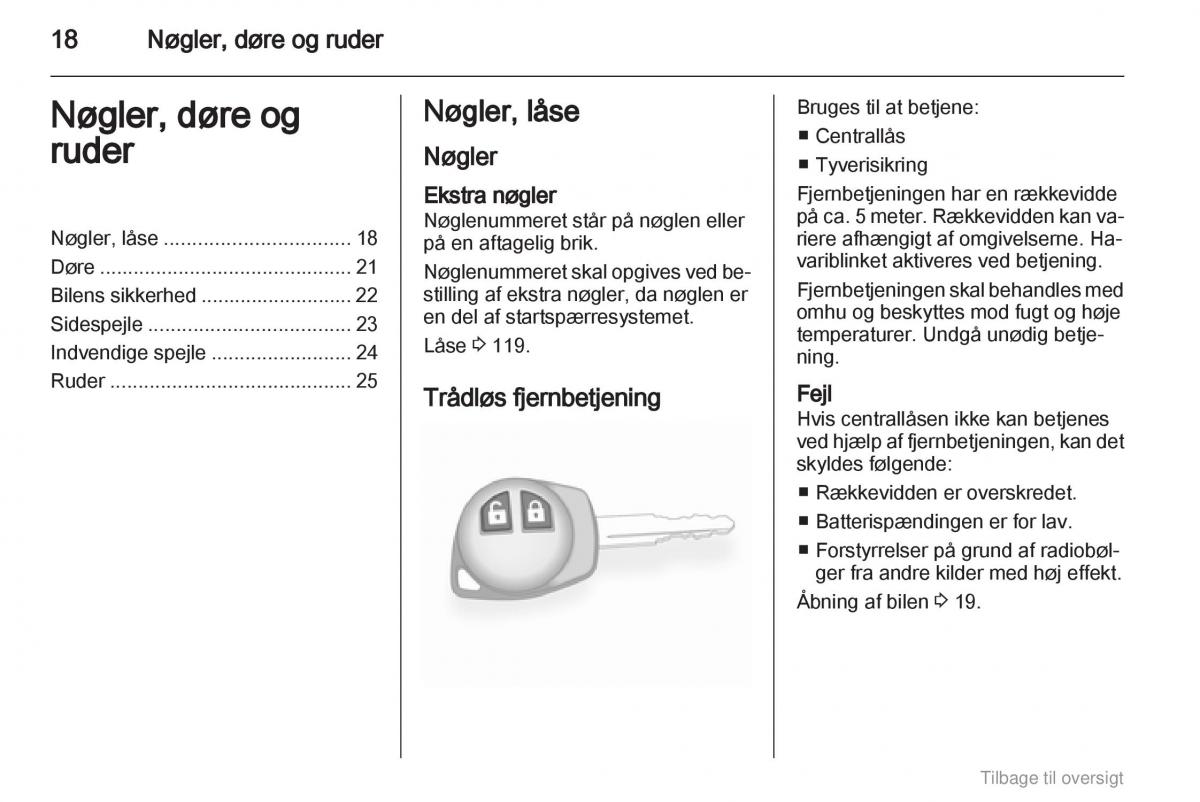 Opel Agila B Bilens instruktionsbog / page 18