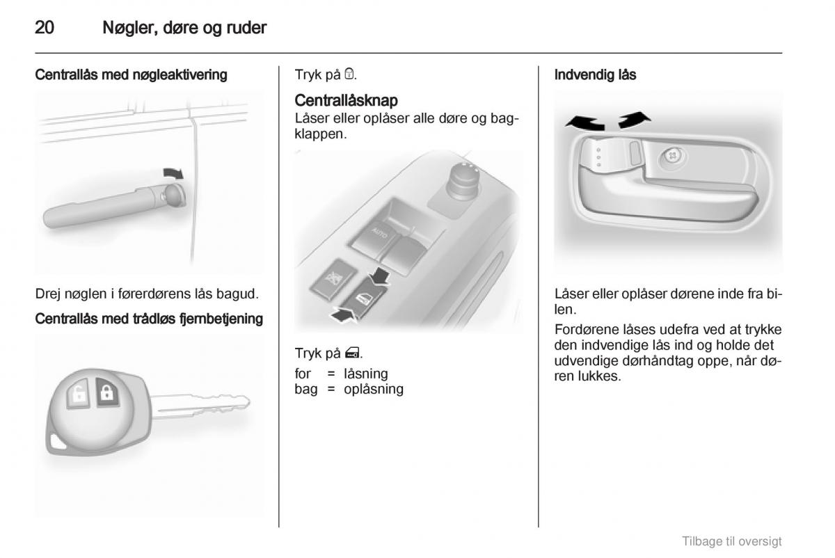 Opel Agila B Bilens instruktionsbog / page 20