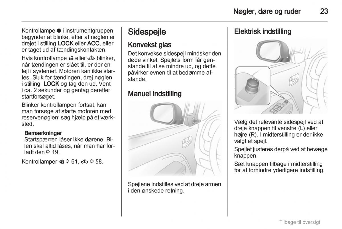 Opel Agila B Bilens instruktionsbog / page 23