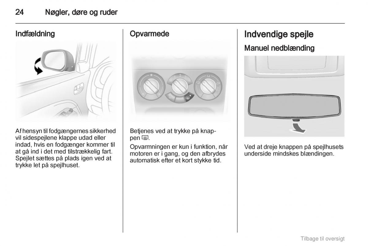 Opel Agila B Bilens instruktionsbog / page 24