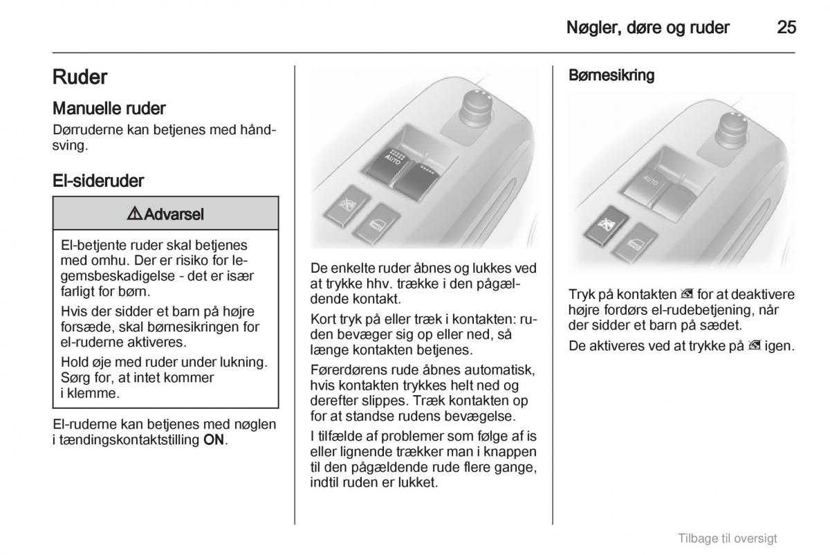 Opel Agila B Bilens instruktionsbog / page 25