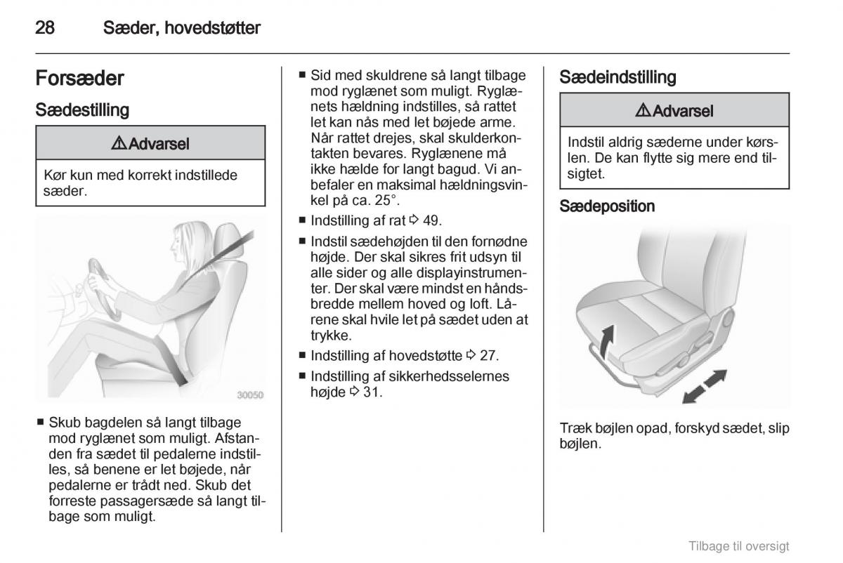 Opel Agila B Bilens instruktionsbog / page 28