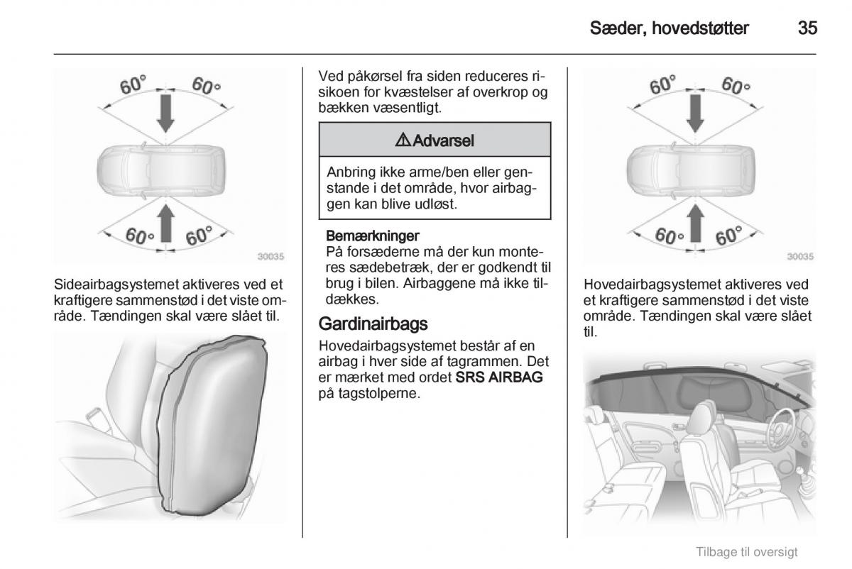 Opel Agila B Bilens instruktionsbog / page 35