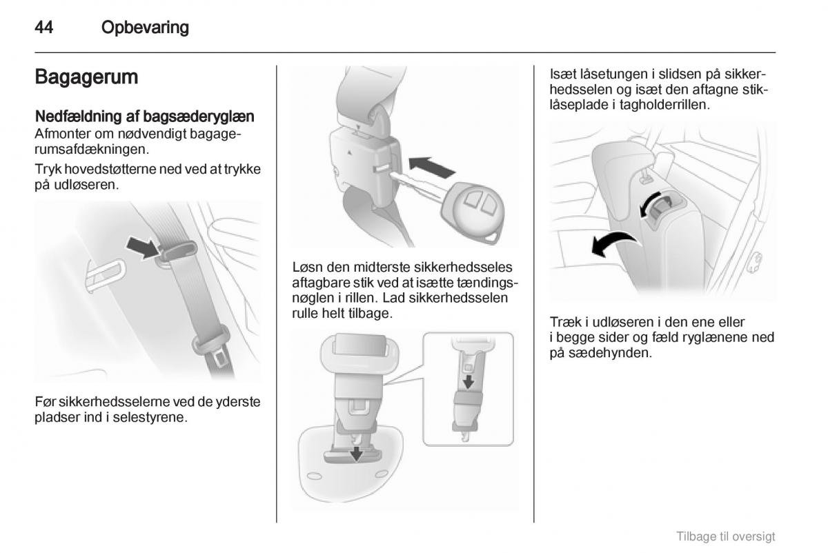 Opel Agila B Bilens instruktionsbog / page 44