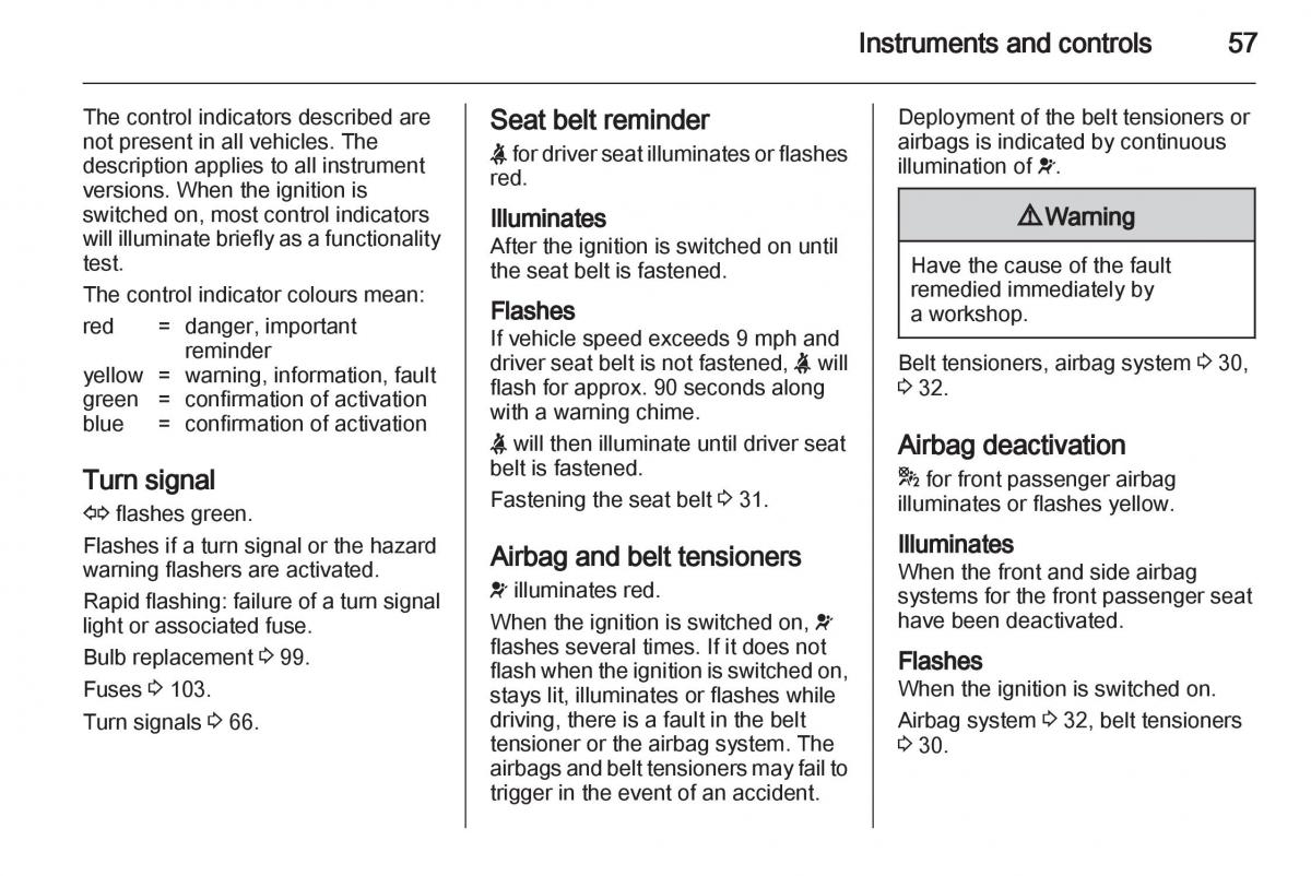 Opel Agila B owners manual / page 57