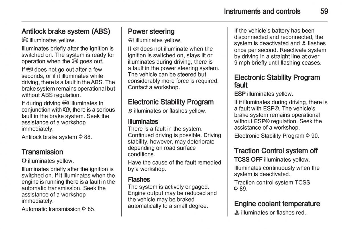 Opel Agila B owners manual / page 59