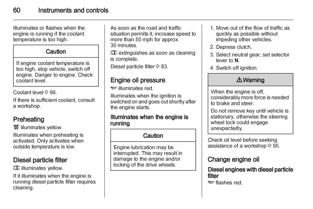 Opel Agila B owners manual / page 60