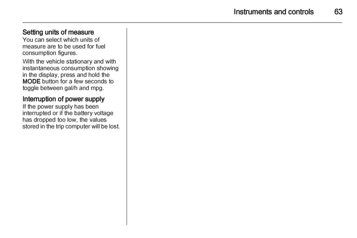 Opel Agila B owners manual / page 63