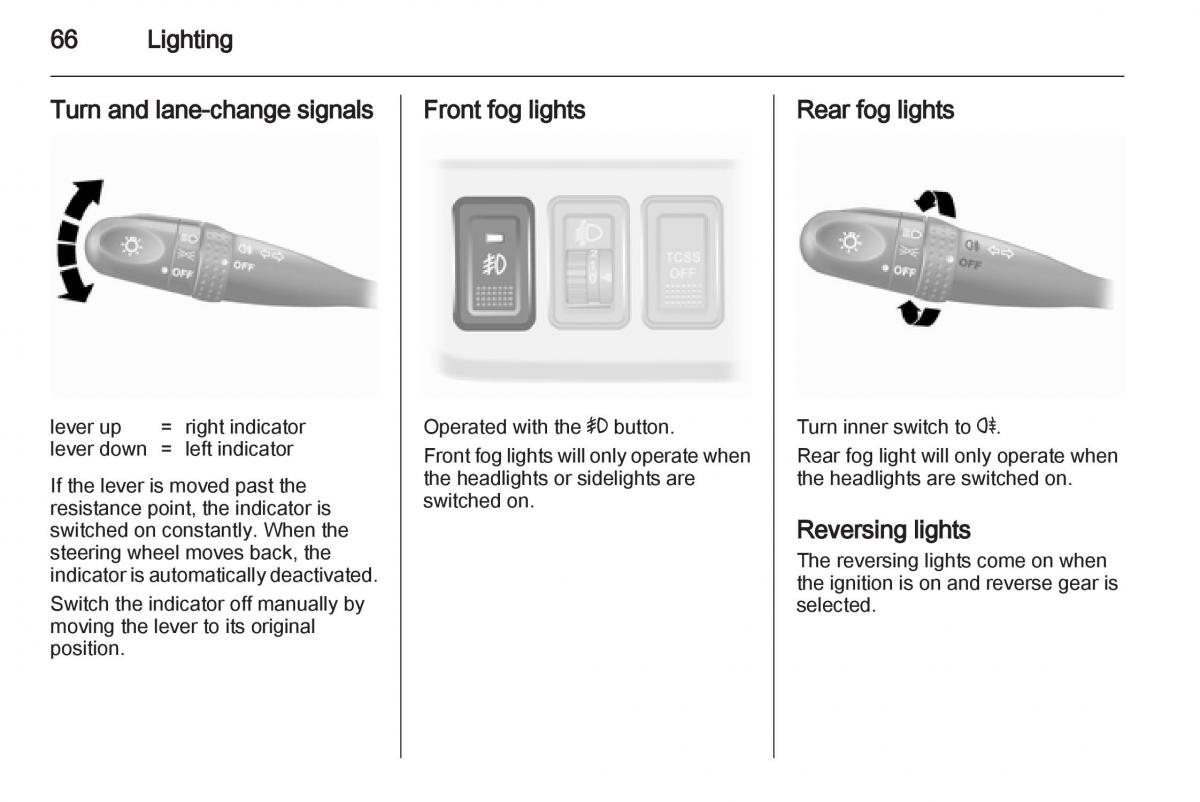 Opel Agila B owners manual / page 66