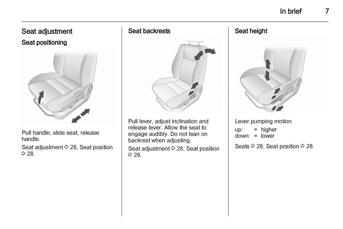 Opel Agila B owners manual / page 7