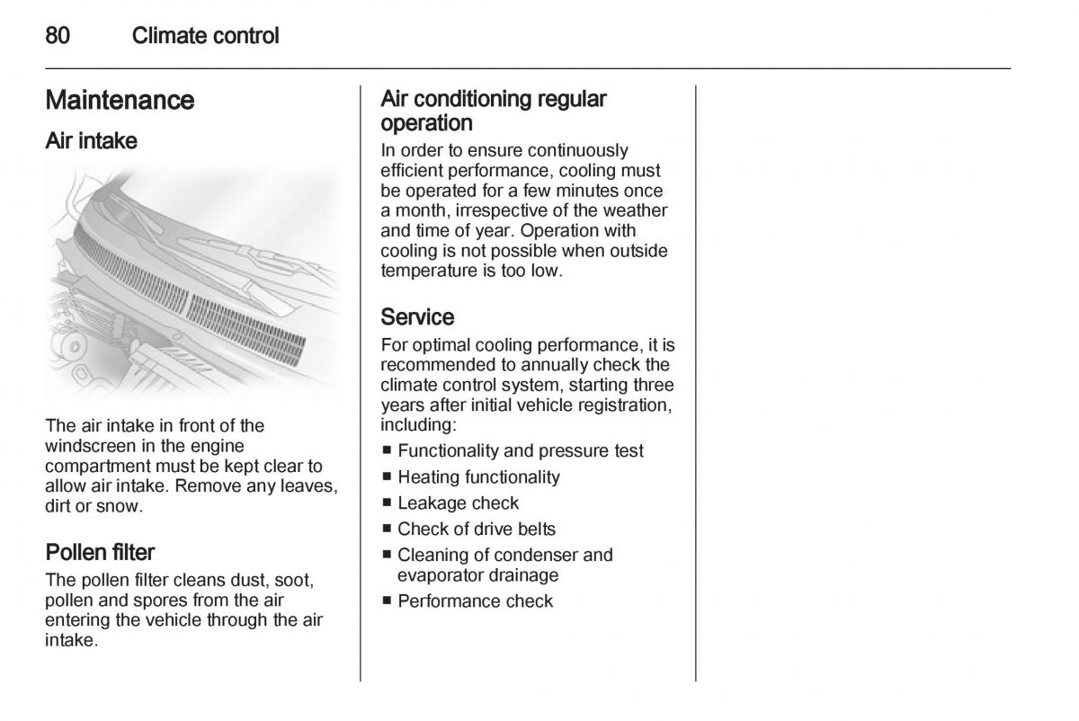 Opel Agila B owners manual / page 80