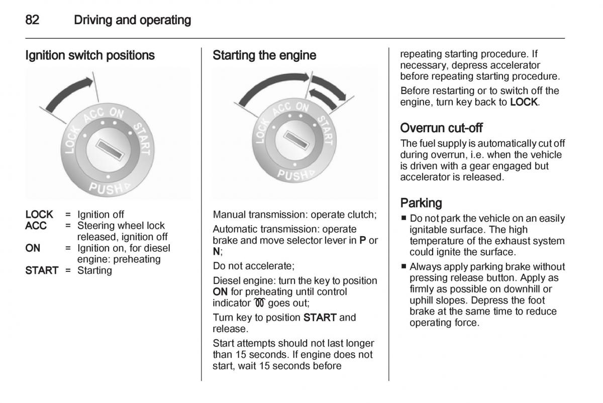 Opel Agila B owners manual / page 82