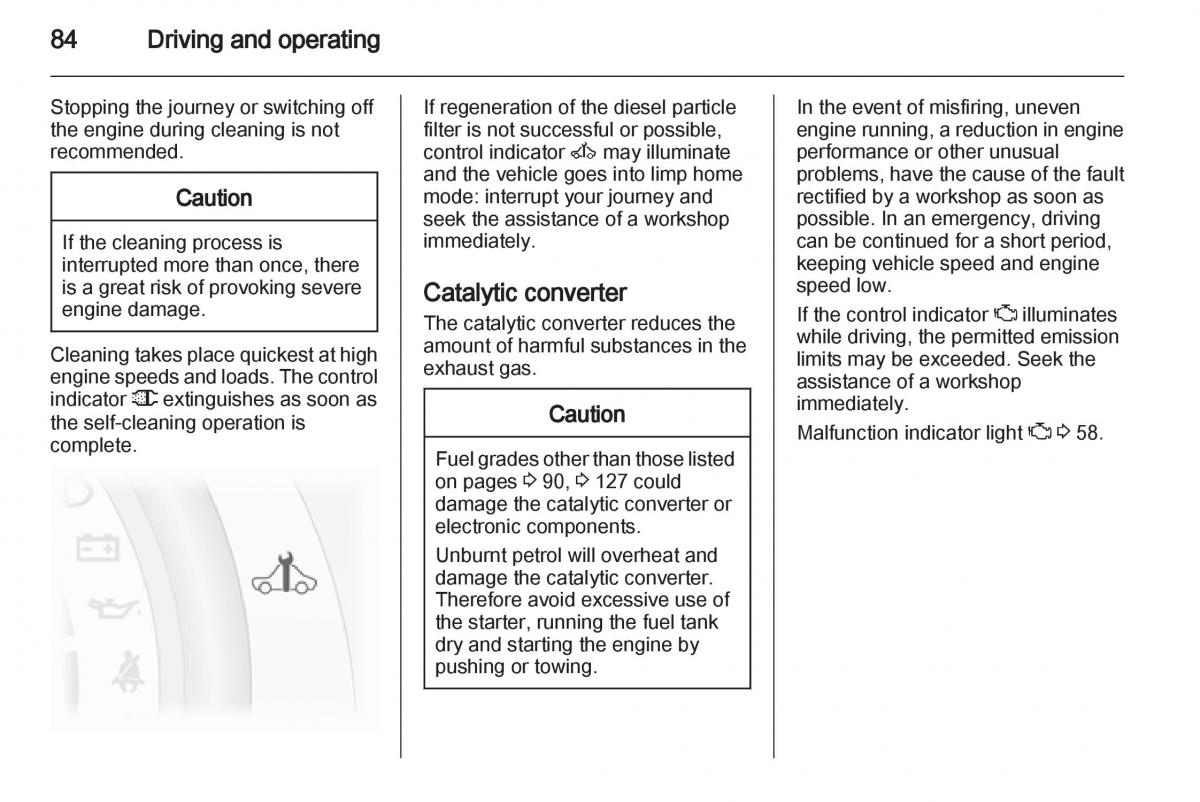 Opel Agila B owners manual / page 84