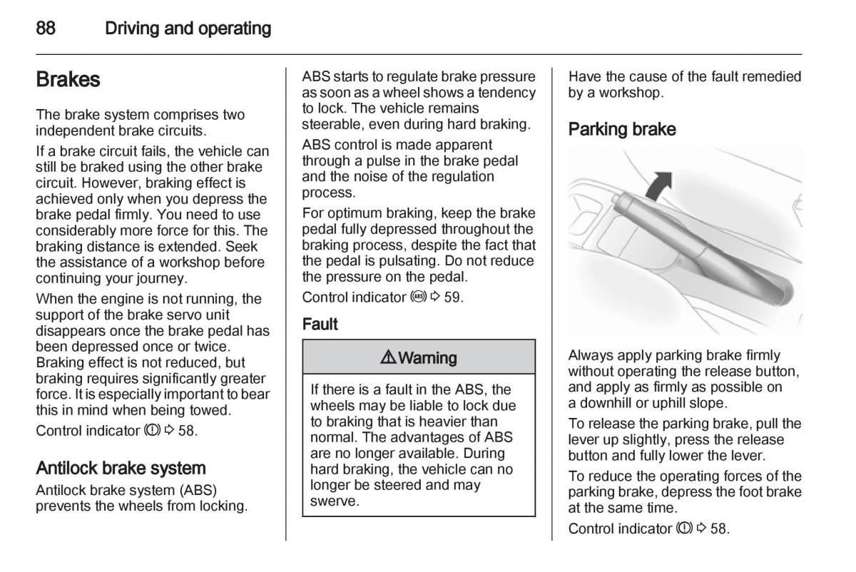 Opel Agila B owners manual / page 88