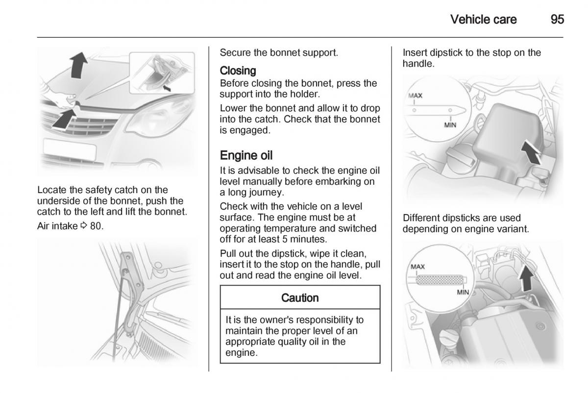 Opel Agila B owners manual / page 95