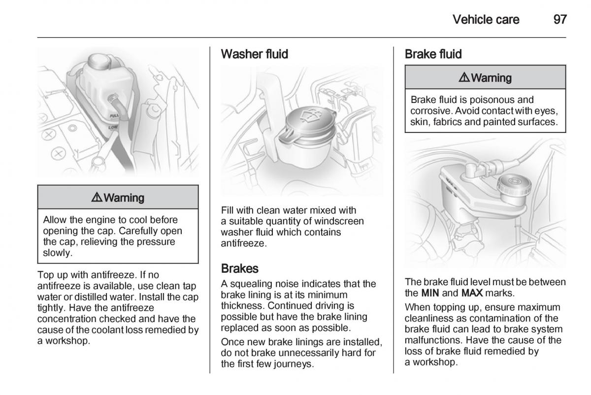 Opel Agila B owners manual / page 97