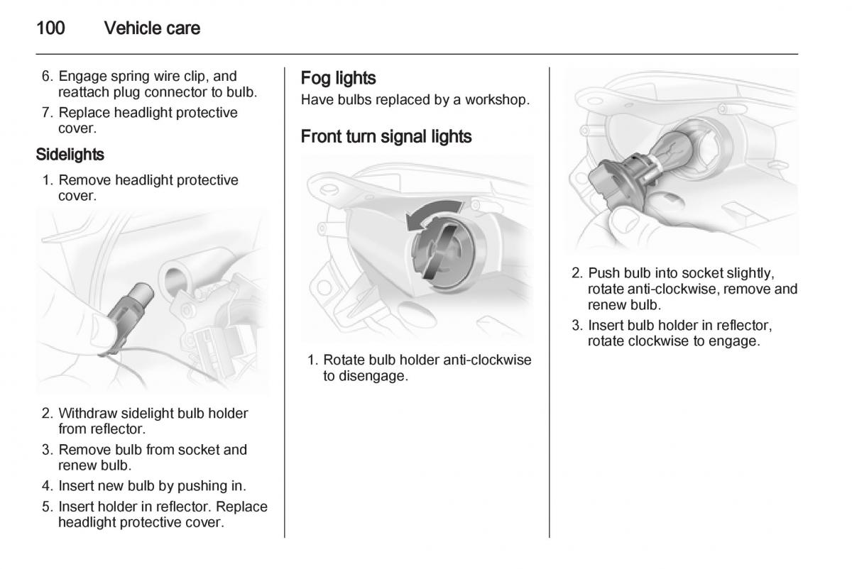 Opel Agila B owners manual / page 100