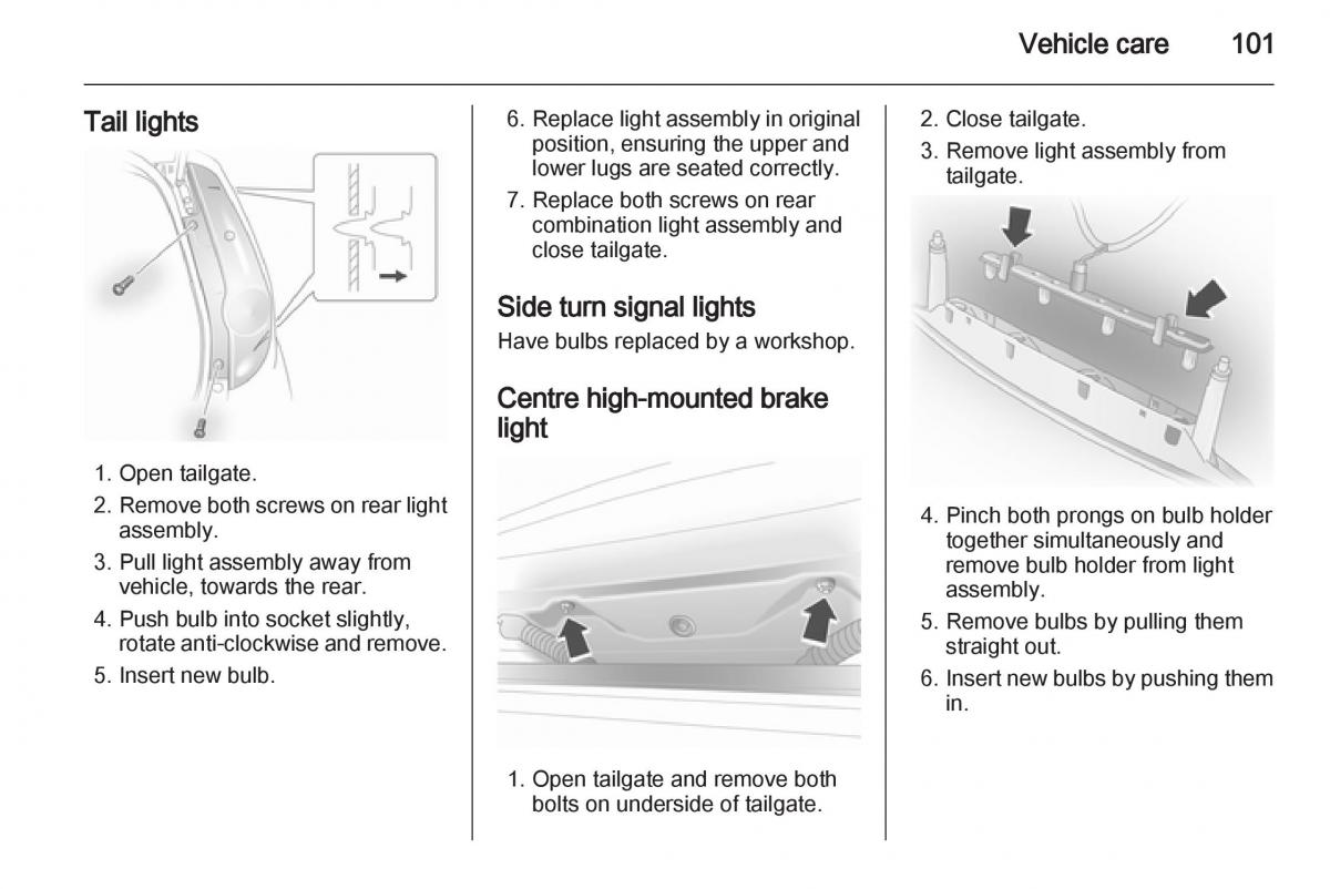 Opel Agila B owners manual / page 101