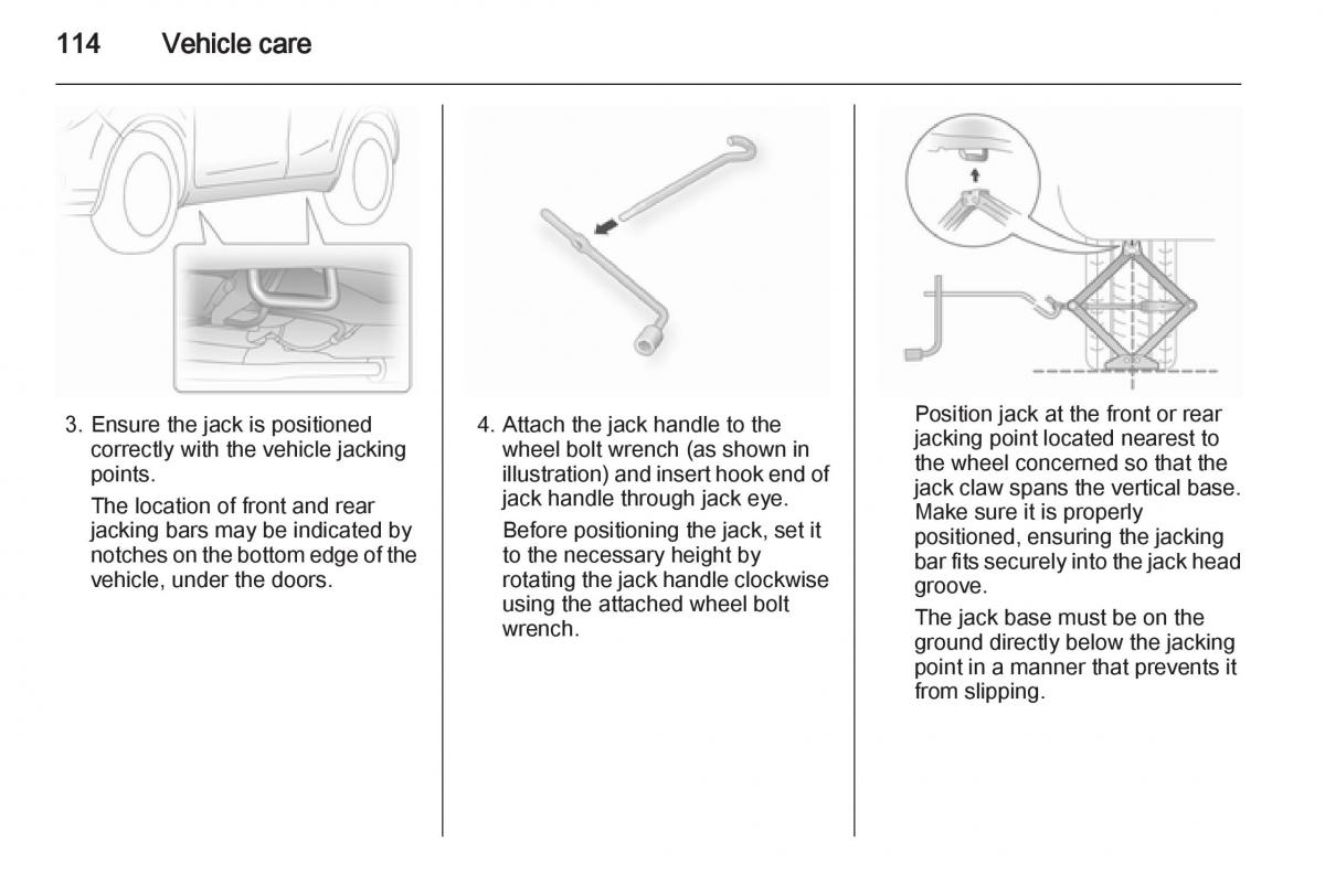 Opel Agila B owners manual / page 114