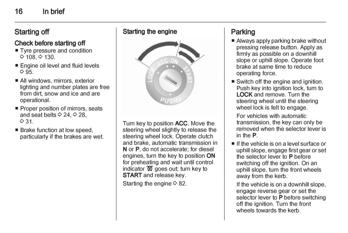 Opel Agila B owners manual / page 16