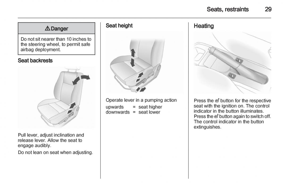 Opel Agila B owners manual / page 29