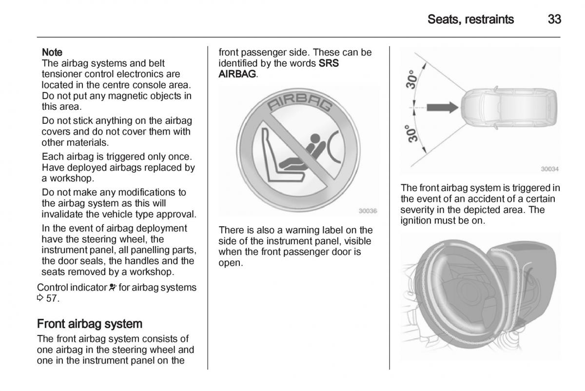 Opel Agila B owners manual / page 33