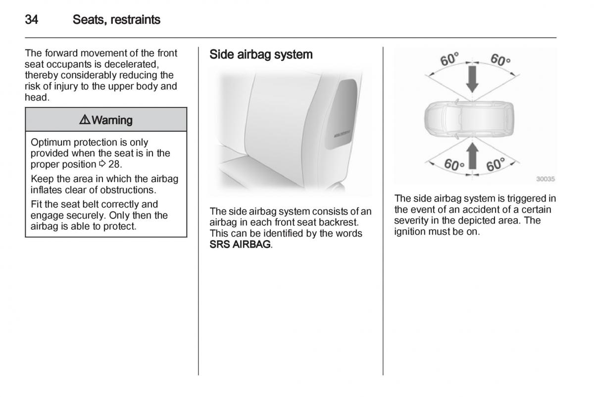 Opel Agila B owners manual / page 34