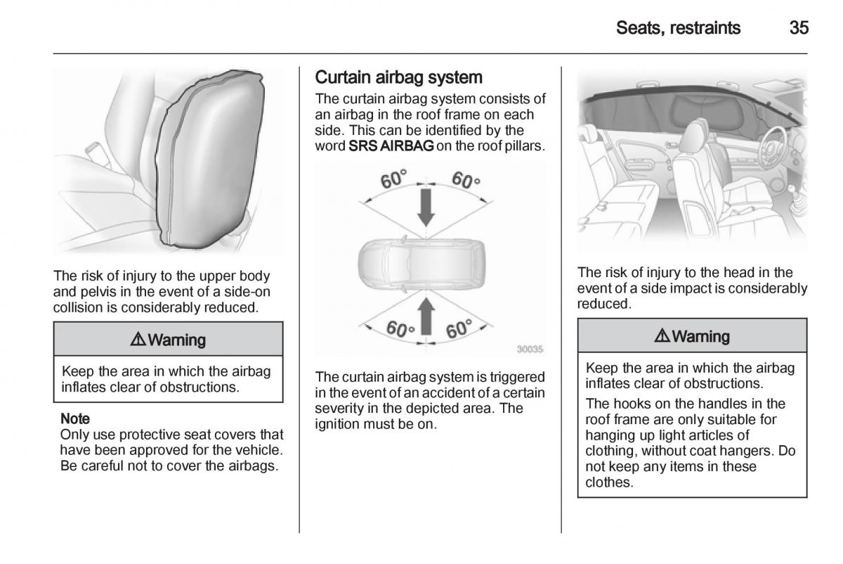 Opel Agila B owners manual / page 35