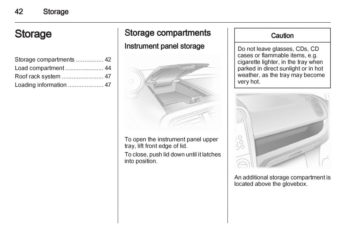 Opel Agila B owners manual / page 42