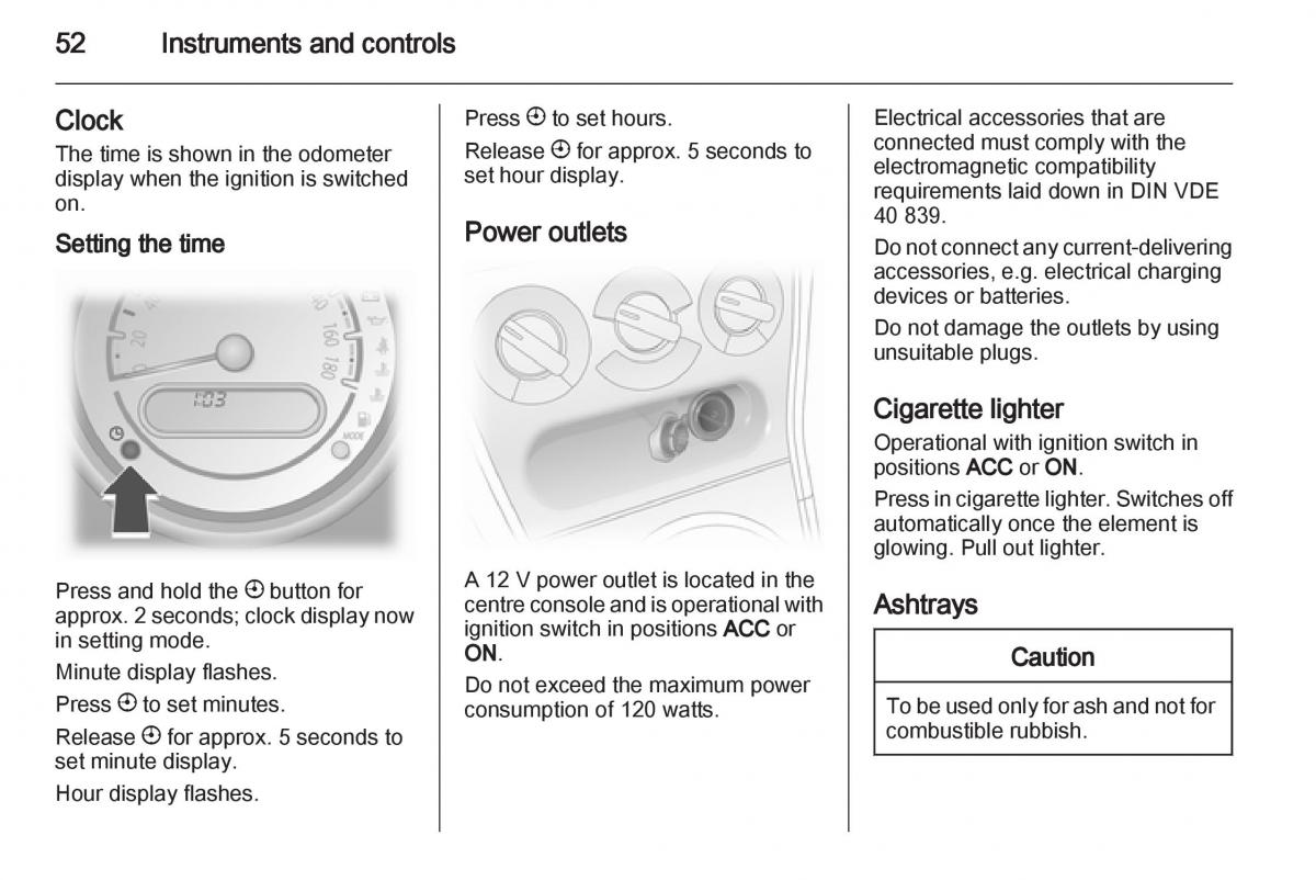 Opel Agila B owners manual / page 52