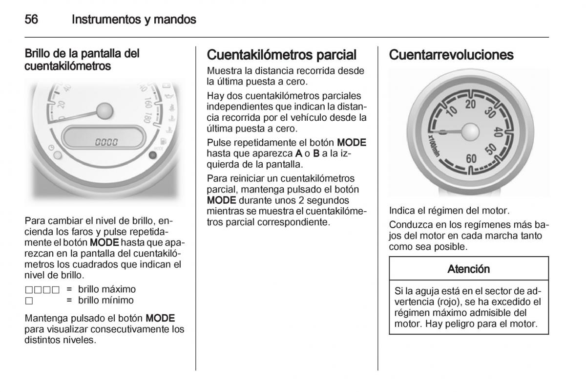 Opel Agila B manual del propietario / page 58