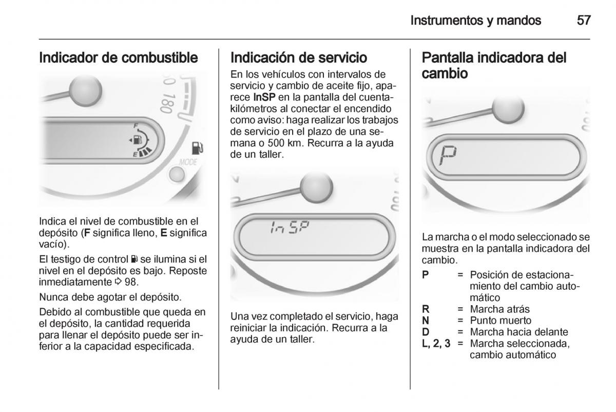 Opel Agila B manual del propietario / page 59