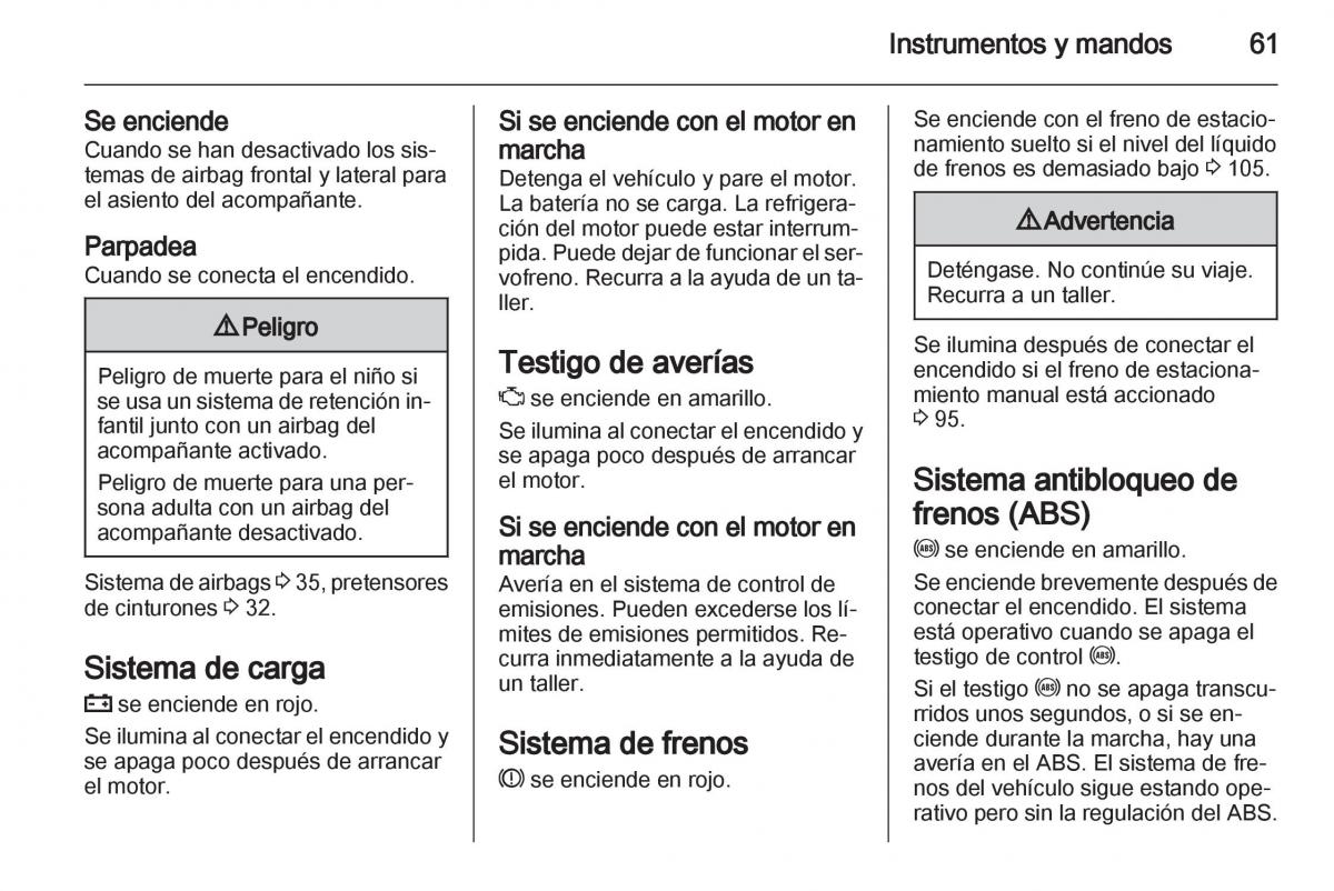 Opel Agila B manual del propietario / page 63