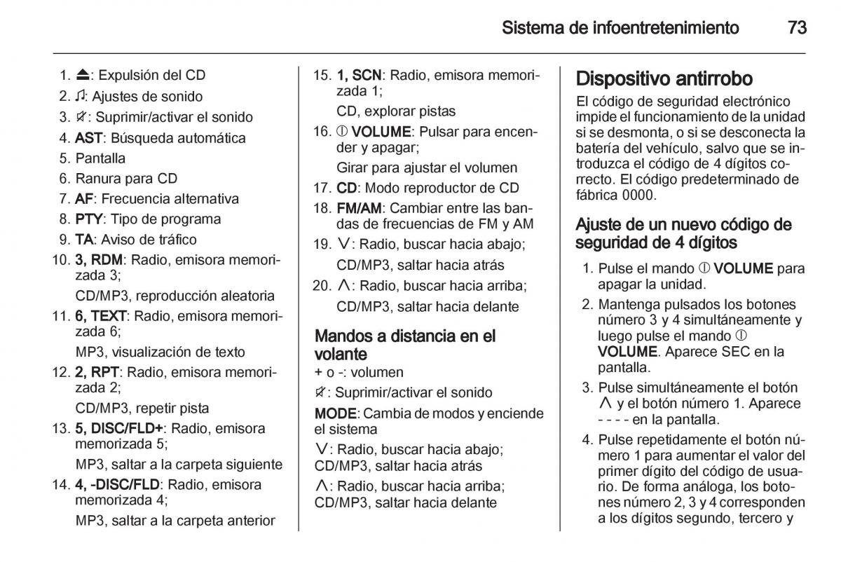 Opel Agila B manual del propietario / page 75