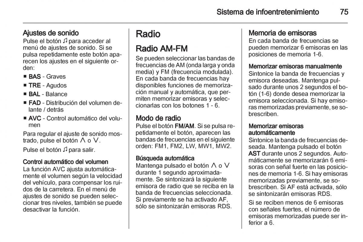 Opel Agila B manual del propietario / page 77