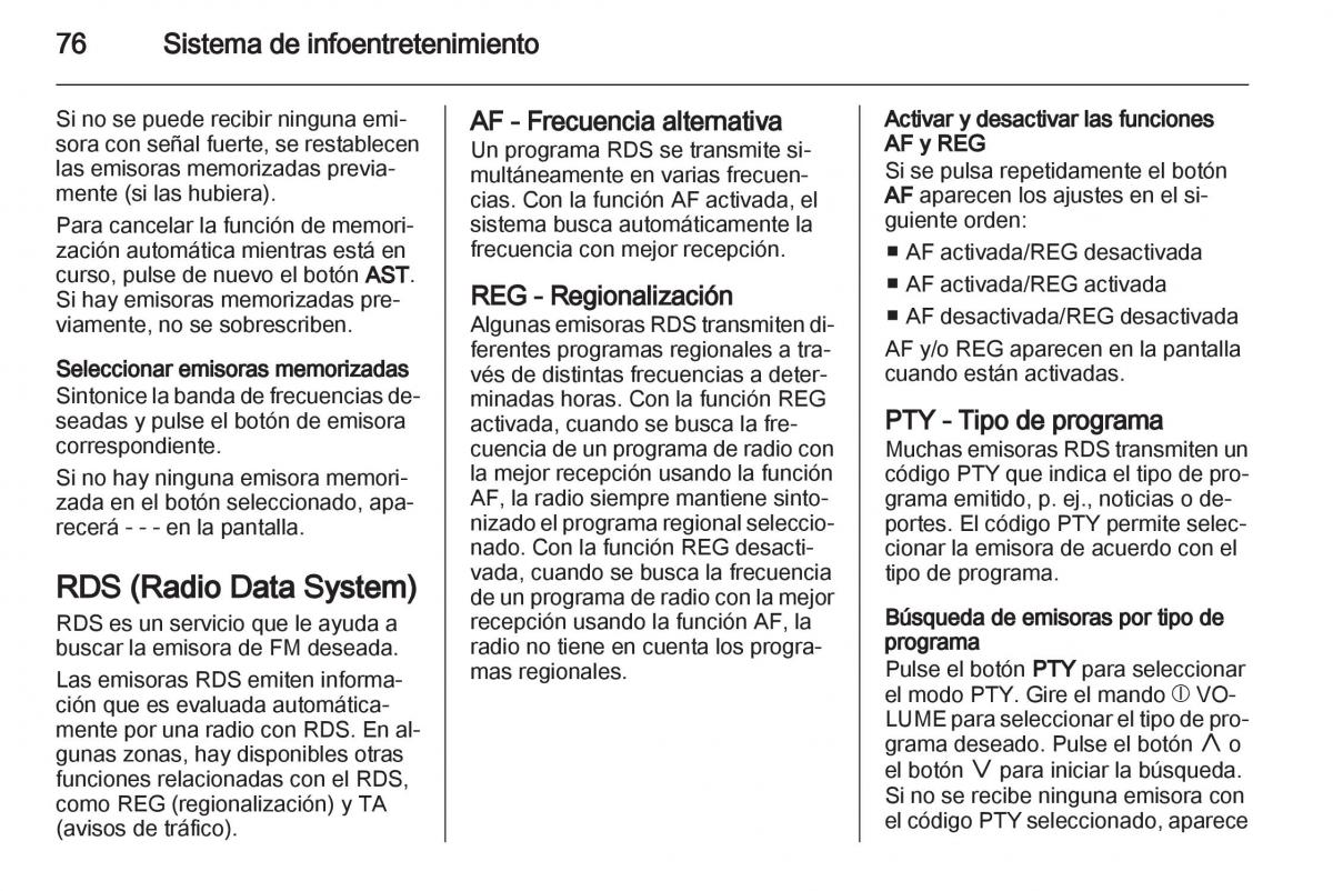 Opel Agila B manual del propietario / page 78