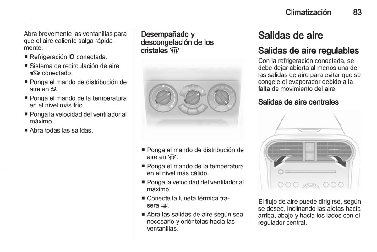 Opel Agila B manual del propietario / page 85