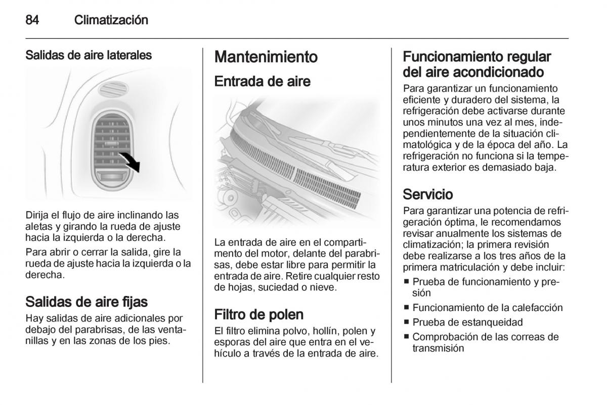 Opel Agila B manual del propietario / page 86