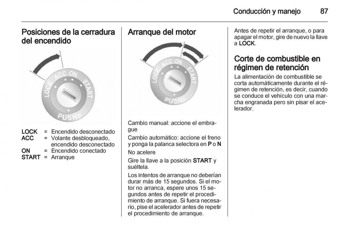 Opel Agila B manual del propietario / page 89