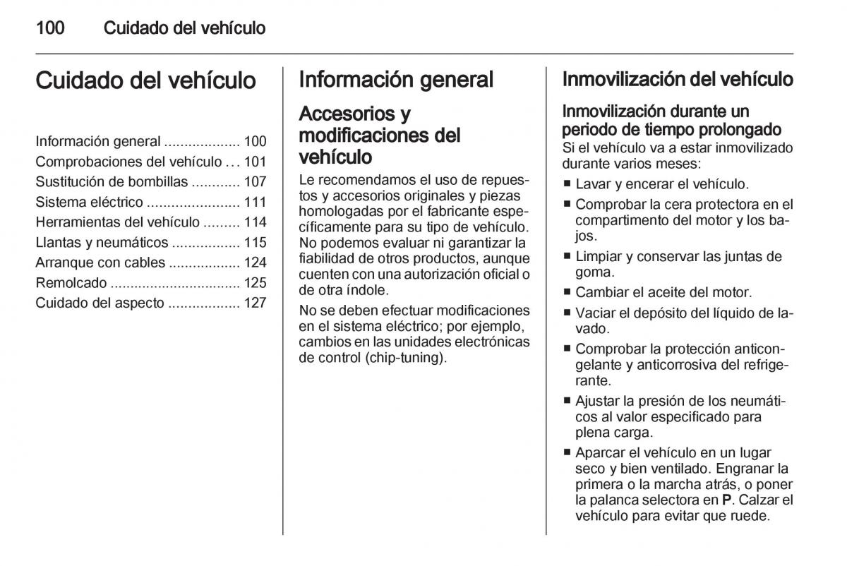 Opel Agila B manual del propietario / page 102