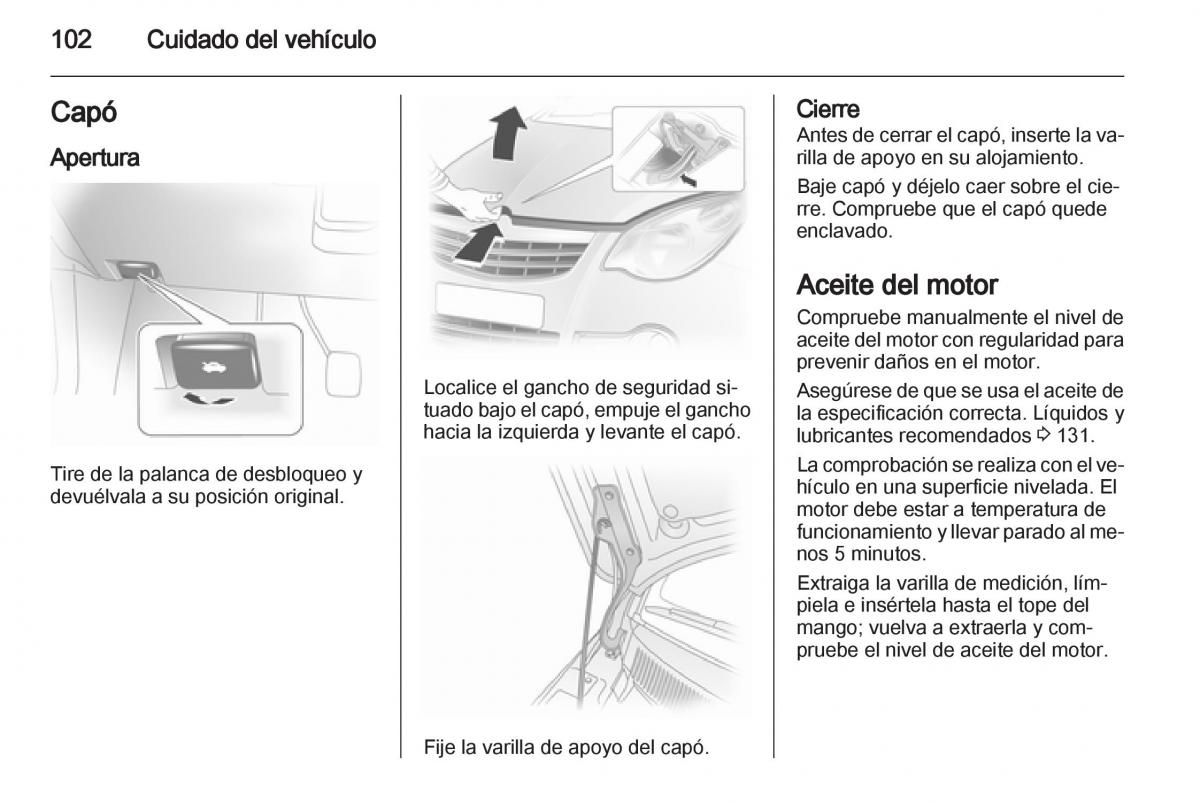 Opel Agila B manual del propietario / page 104