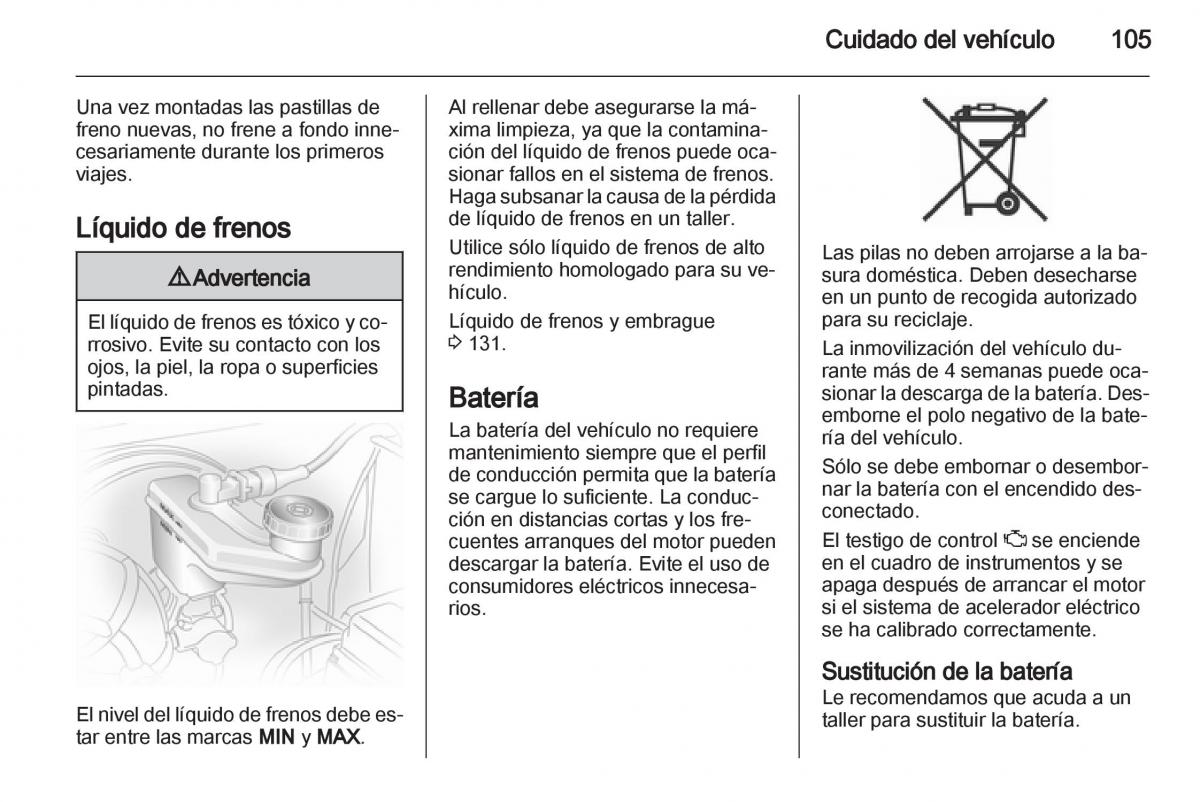 Opel Agila B manual del propietario / page 107